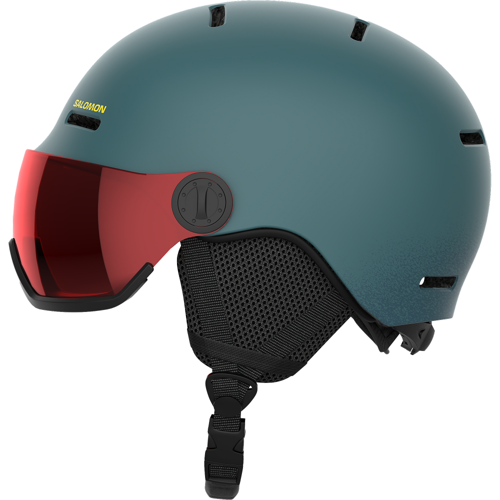 Salomon Kinder Skihelm ORKA VISOR North At/Un FLS RED M