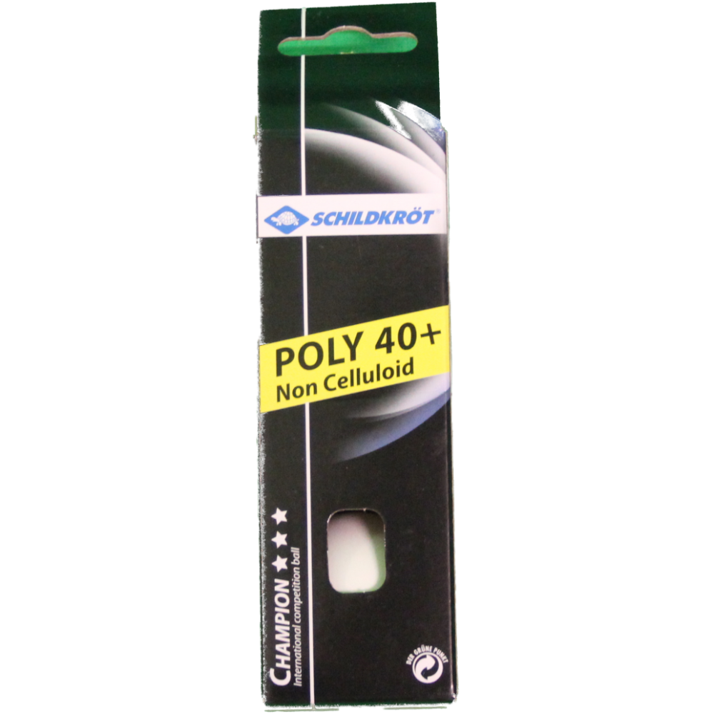 Schildkröt 3-Stern Champion Poly 40+ Tischtennis-Bälle -