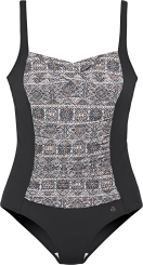 Badeanzug E black print 