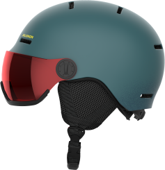 Salomon Kinder Skihelm ORKA VISOR North At/Un FLS RED 