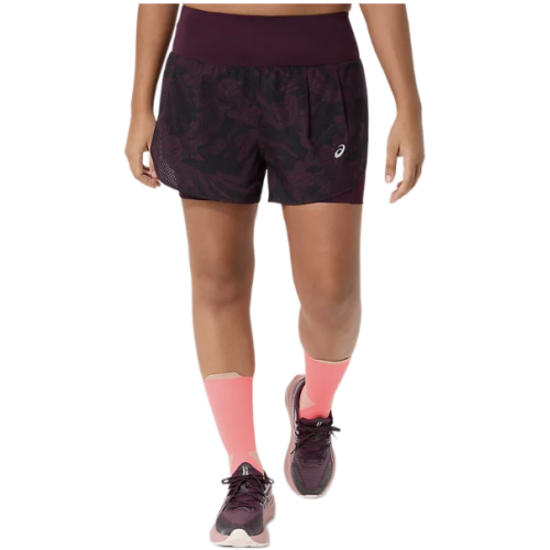 Asics Road All Over Print 2-in-1 Damen Laufshorts 