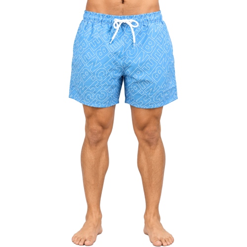 Bade-Shorts ltblue-print 