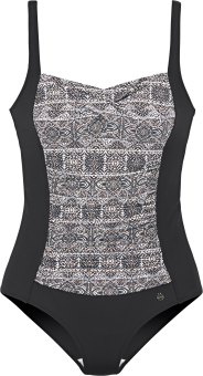 Badeanzug E black print 