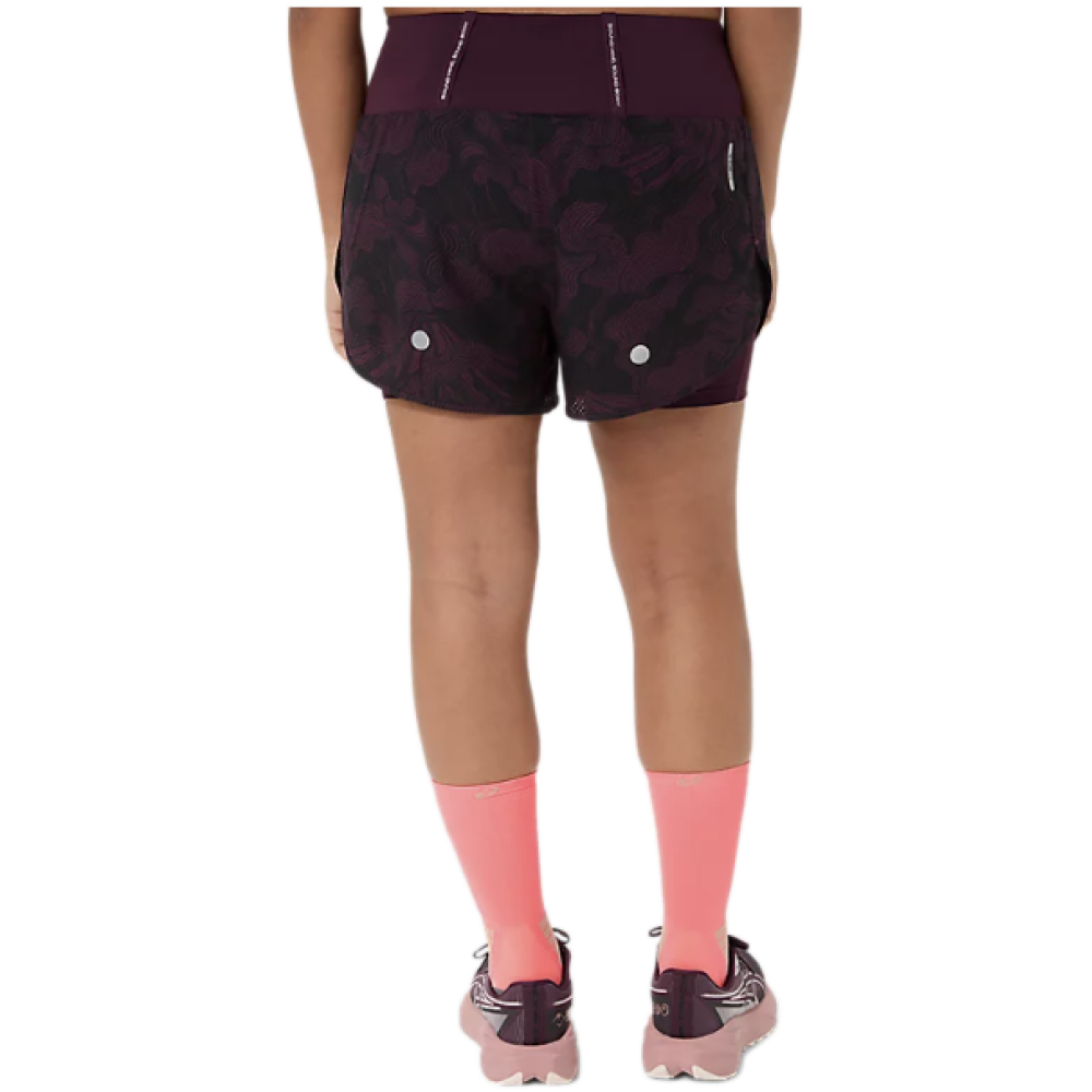 Asics Road All Over Print 2-in-1 Damen Laufshorts 