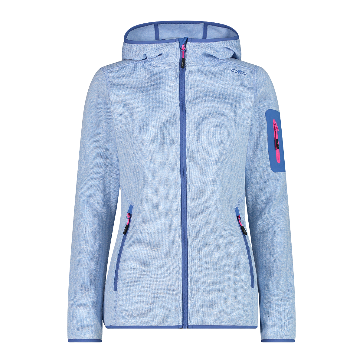 Boxy Jacket Damenjacke Grau Melange Knit Tech Cmp Fleecejacke