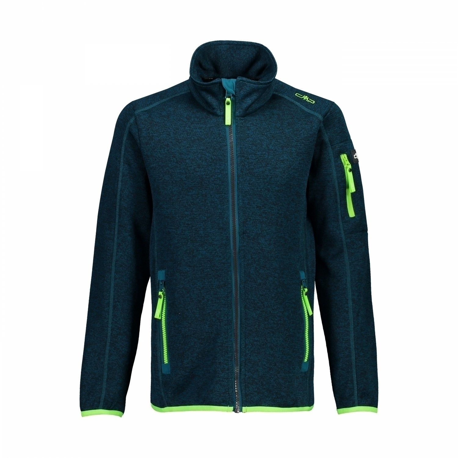 CMP Fleecejacke Funktionsjacke Kapuzenjacke blau Muster Stretch 